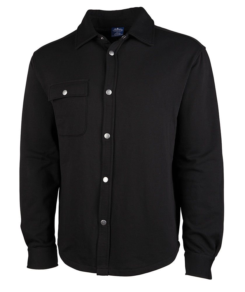 Snap Front Sweatshirt Shacket