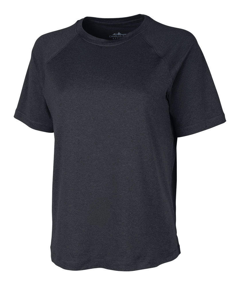 Charles River Apparel Women's Cayak Lightweight Stretch Short Sleeve T-Shirt in Black Heather