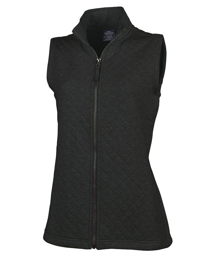 Charles River Apparel Women's Franconia Quilted Vest in Charcoal Heather