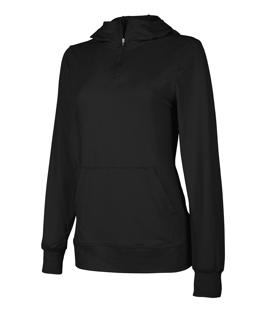 Charles River Apparel Women's Pulse Performance Quarter Zip Hoodie in Black