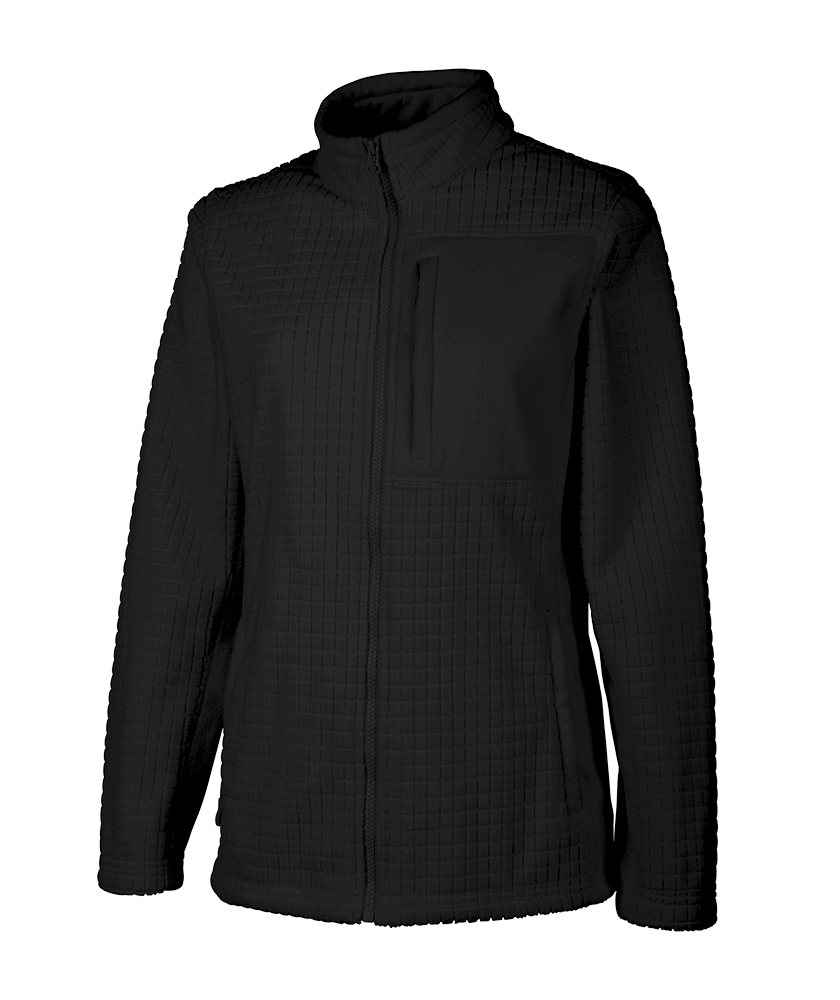 Charles River Apparel Women's Terrain Textured Fleece Jacket in Black