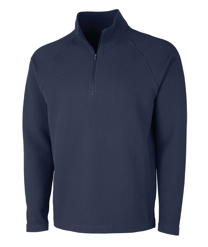 Charles River Apparel Men's TexturKnit™ Quarter Zip Pullover in Navy