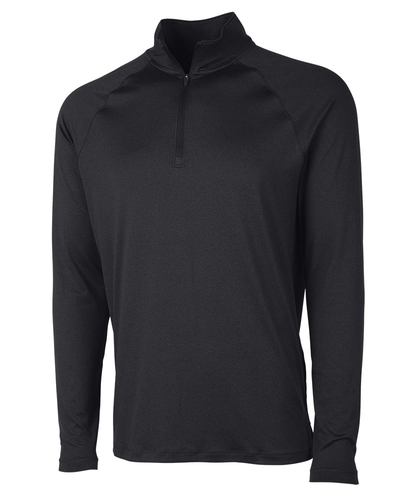 Charles River Apparel Men's Cayak Lightweight Stretch Quarter Zip Pullover in Black Heather